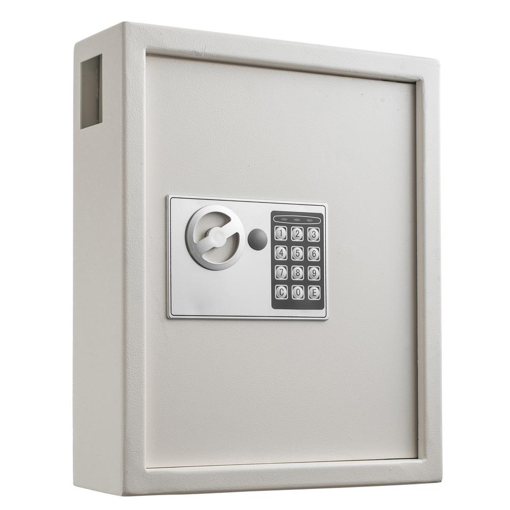 Adiroffice 40 Key Steel Digital Lock Key Cabinet White 680 40 Whi