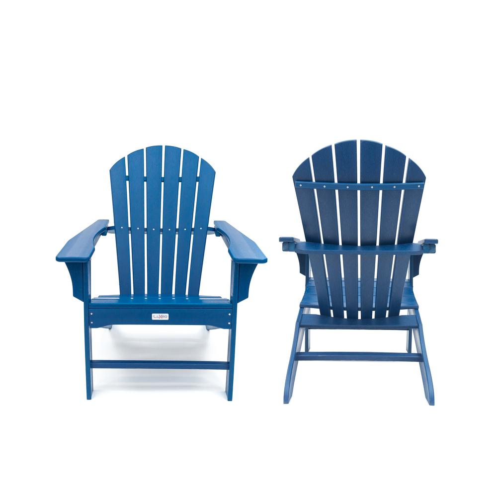 Luxeo Hampton Navy Poly Outdoor Patio Plastic Adirondack Chair 2 Luxeo Hampton Navy Poly Outdoor Patio Plastic Adirondack Chair 2 Pack