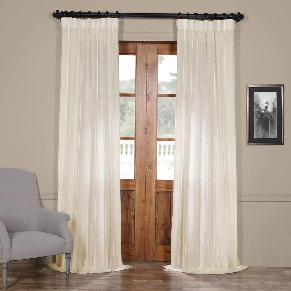 Exclusive Fabrics Furnishings Aruba White Striped Linen Sheer