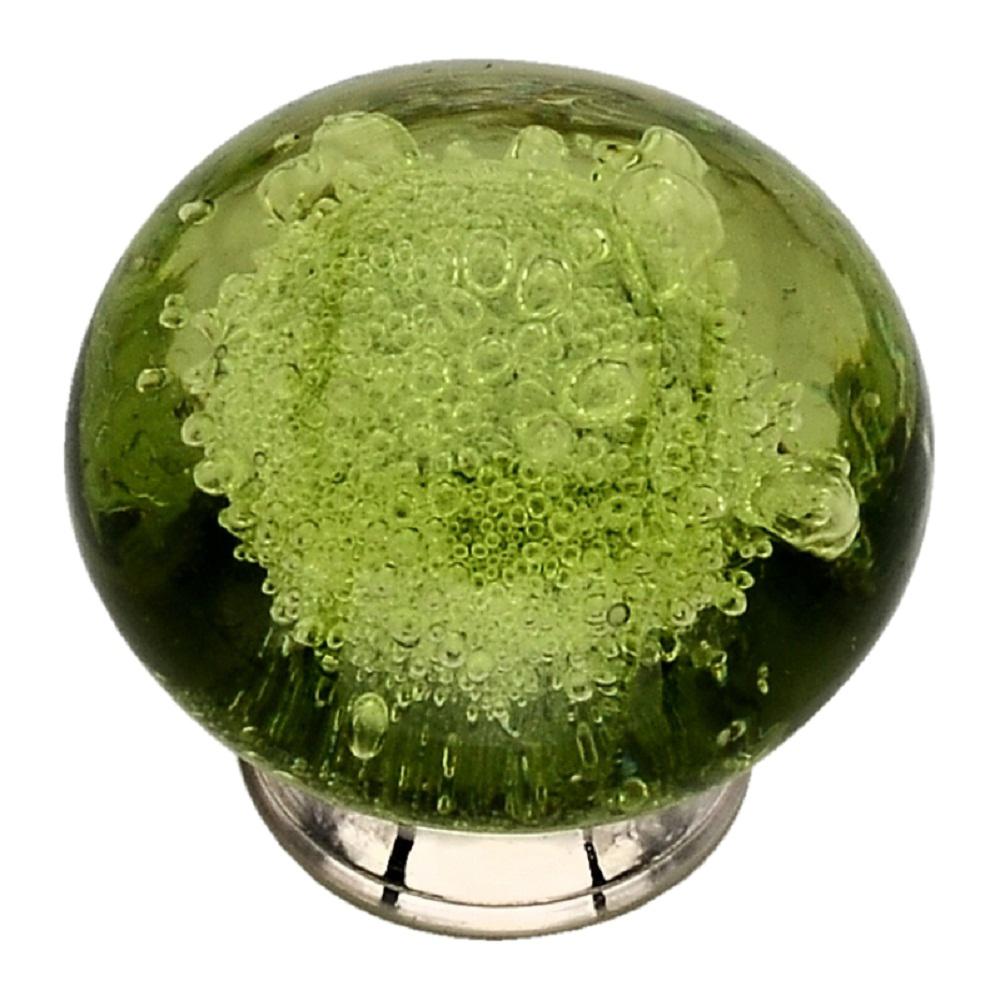 Mascot Hardware 1 3 7 In Green Bubbled Glass Cabinet Knob Ck500