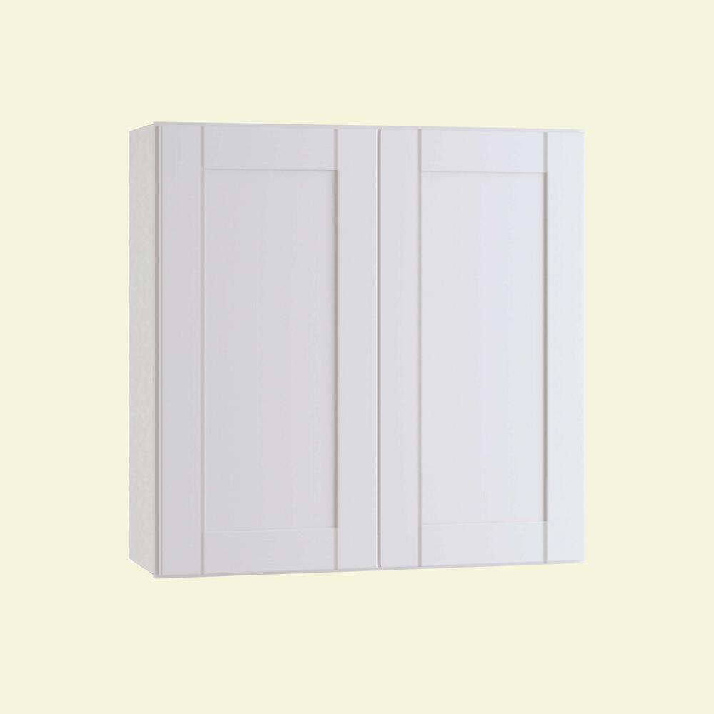 ALL WOOD CABINETRY LLC Express Assembled 24 in. x 30 in. x 12 in. Wall Cabinet in Vesper White was $280.95 now $195.0 (31.0% off)