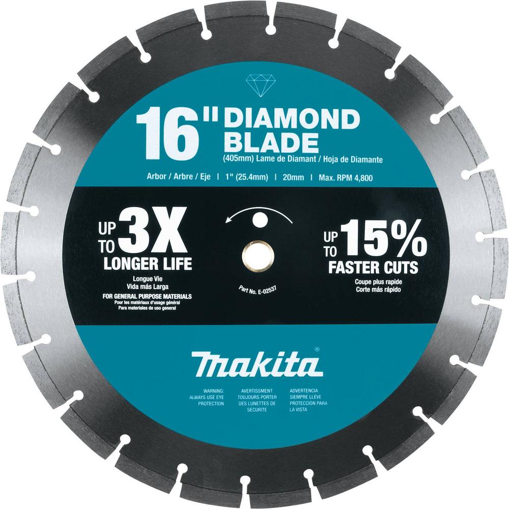 Makita 16 In. Diamond Blade, Segmented, General Purpose-E-02537 - The ...