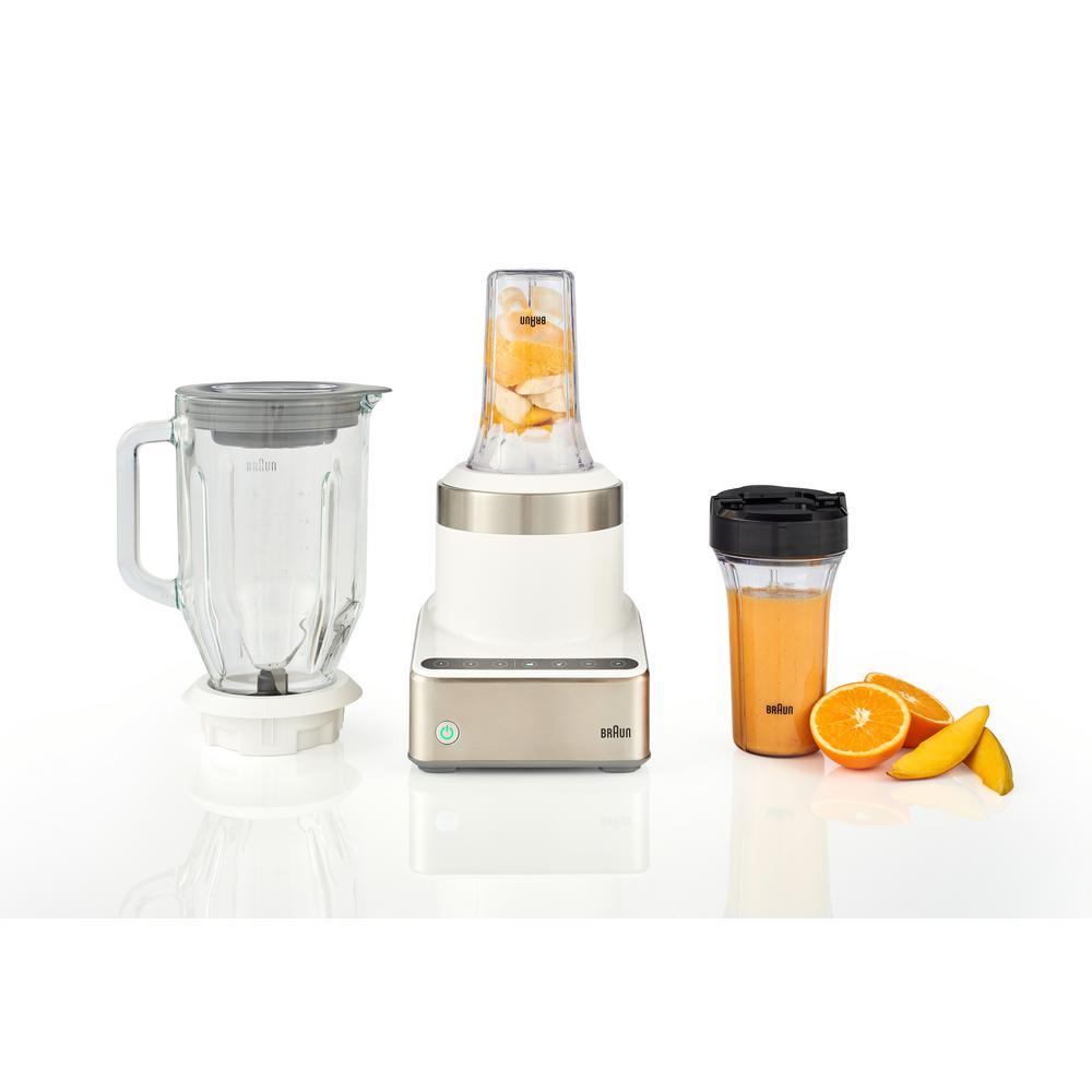 Braun Puremix 56 Oz 3 Speed White Stainless Steel Countertop