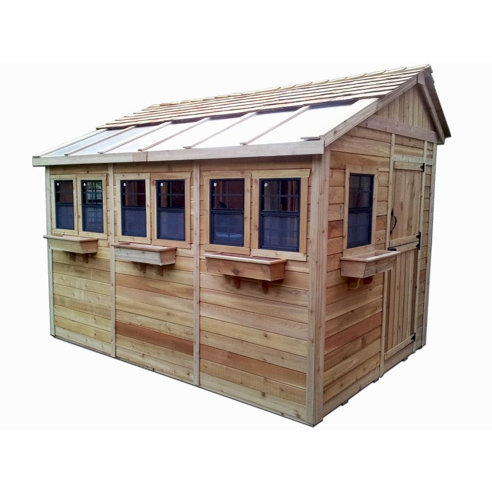 Sunshed 8 ft. x 12 ft. Western Red Cedar Garden Shed