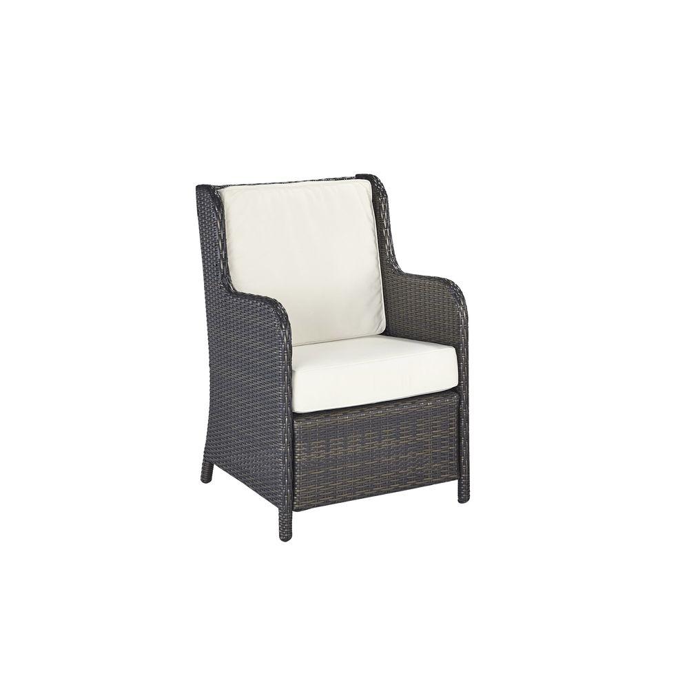 Home Styles Riviera Deep Brown Woven Conversation Patio Chair with