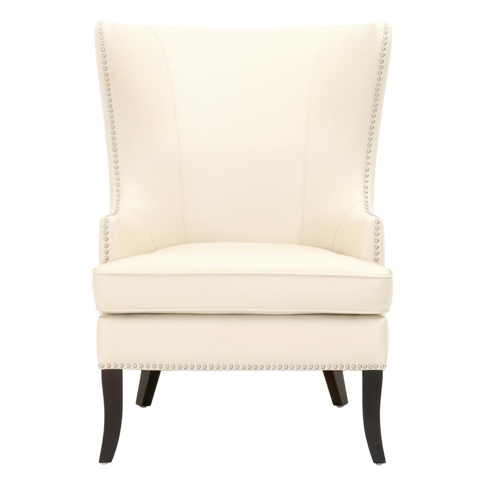 Home Decorators Collection Moore Ivory Bonded Leather Wing Home Decorators Collection Moore Ivory Bonded Leather Wing