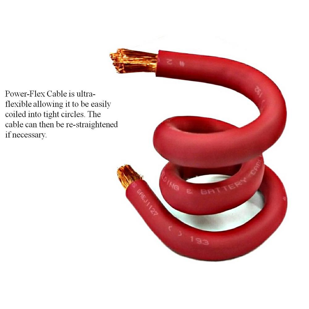 Inverter Solar by WindyNation Car RV 4 Gauge 4 AWG 50 Feet Red Welding Battery Pure Copper Flexible Cable Wire
