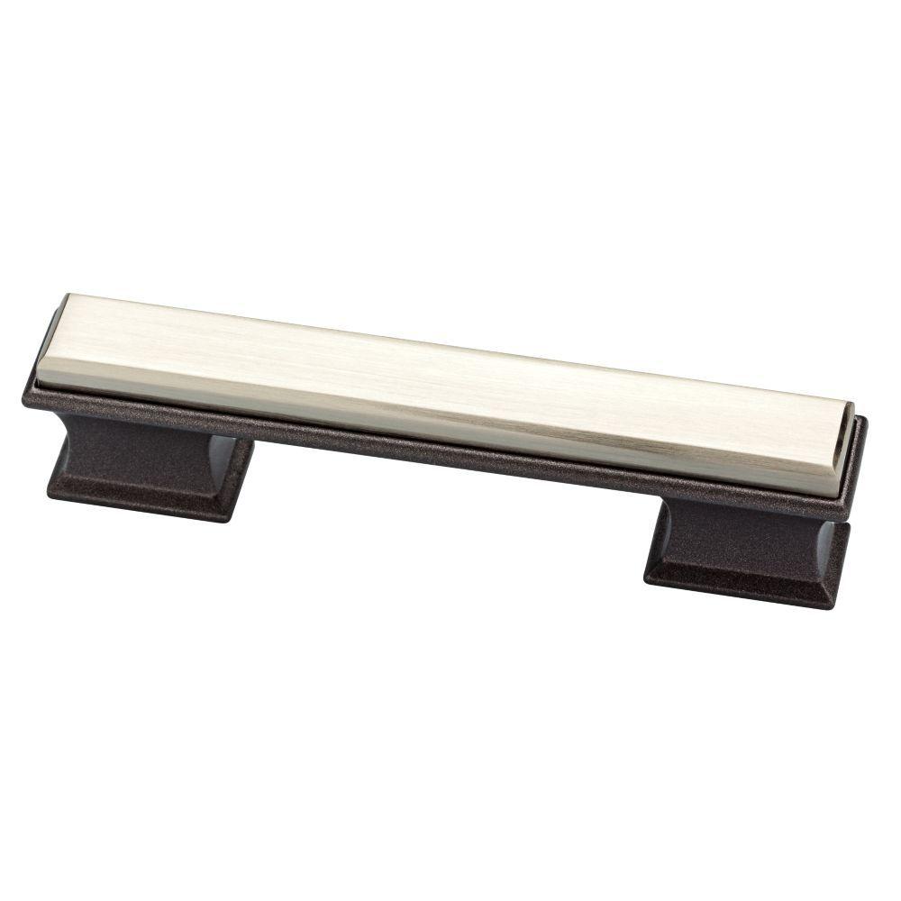 Liberty Luxe Square 3 or 33/4 in. (76 or 96mm) Satin Nickel and Cocoa