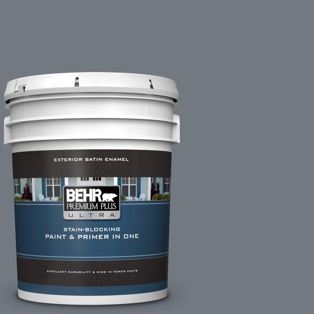 Behr Premium Plus Ultra 5 Gal N510 Liquid Mercury Color Satin Behr Premium Plus Ultra 5 Gal N510 Liquid Mercury Color Satin Enamel Exterior Paint And Primer In One