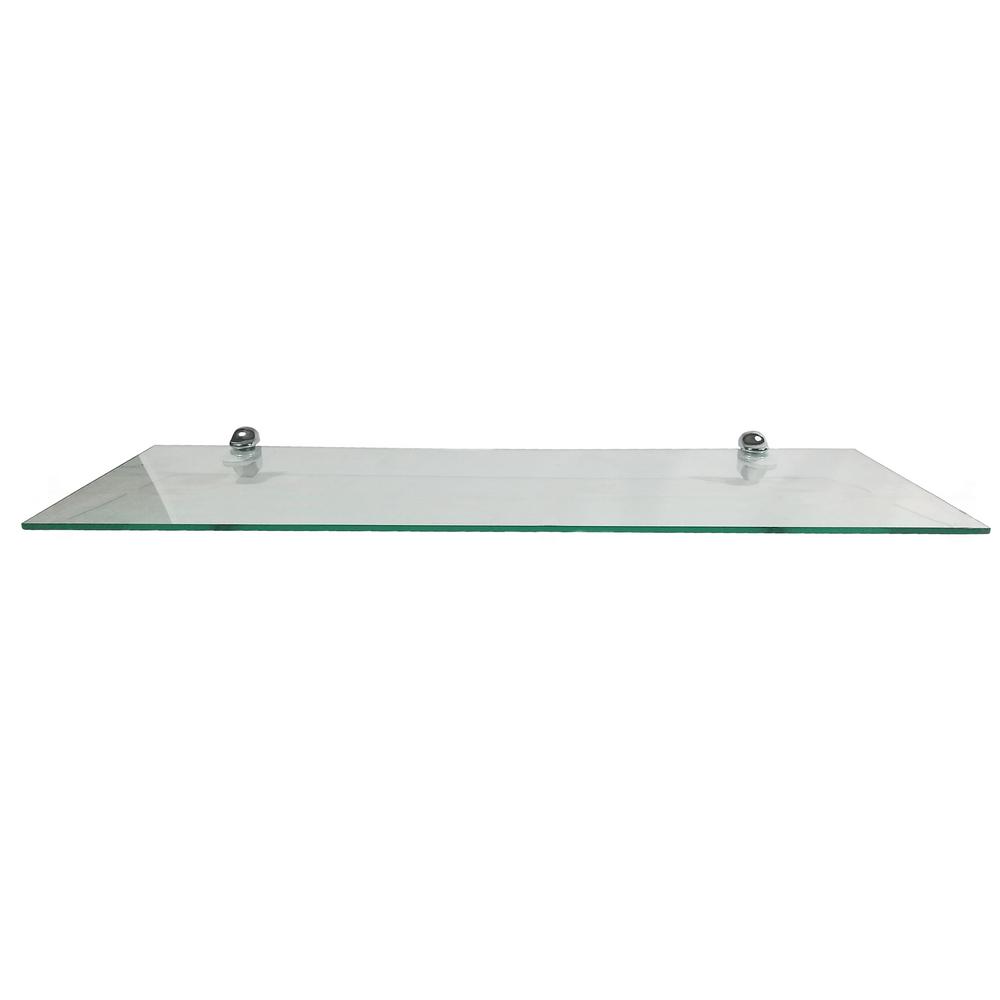 Dolle 24 in. x 8 in. x 5/16 in. Line Shelf in White Glass34133 The
