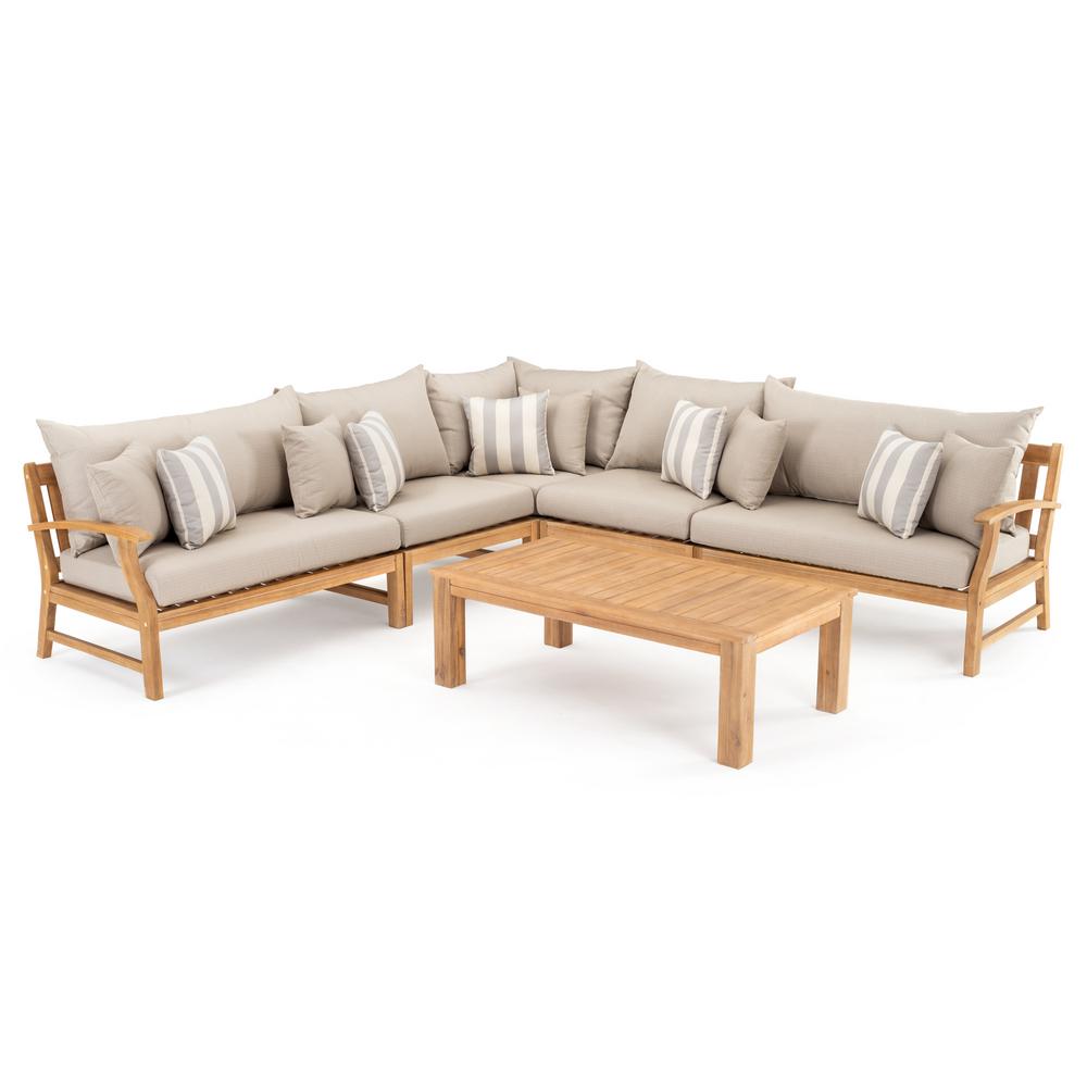 RST Brands Kooper 6Piece Wood Outdoor Sectional Set with Slate Grey