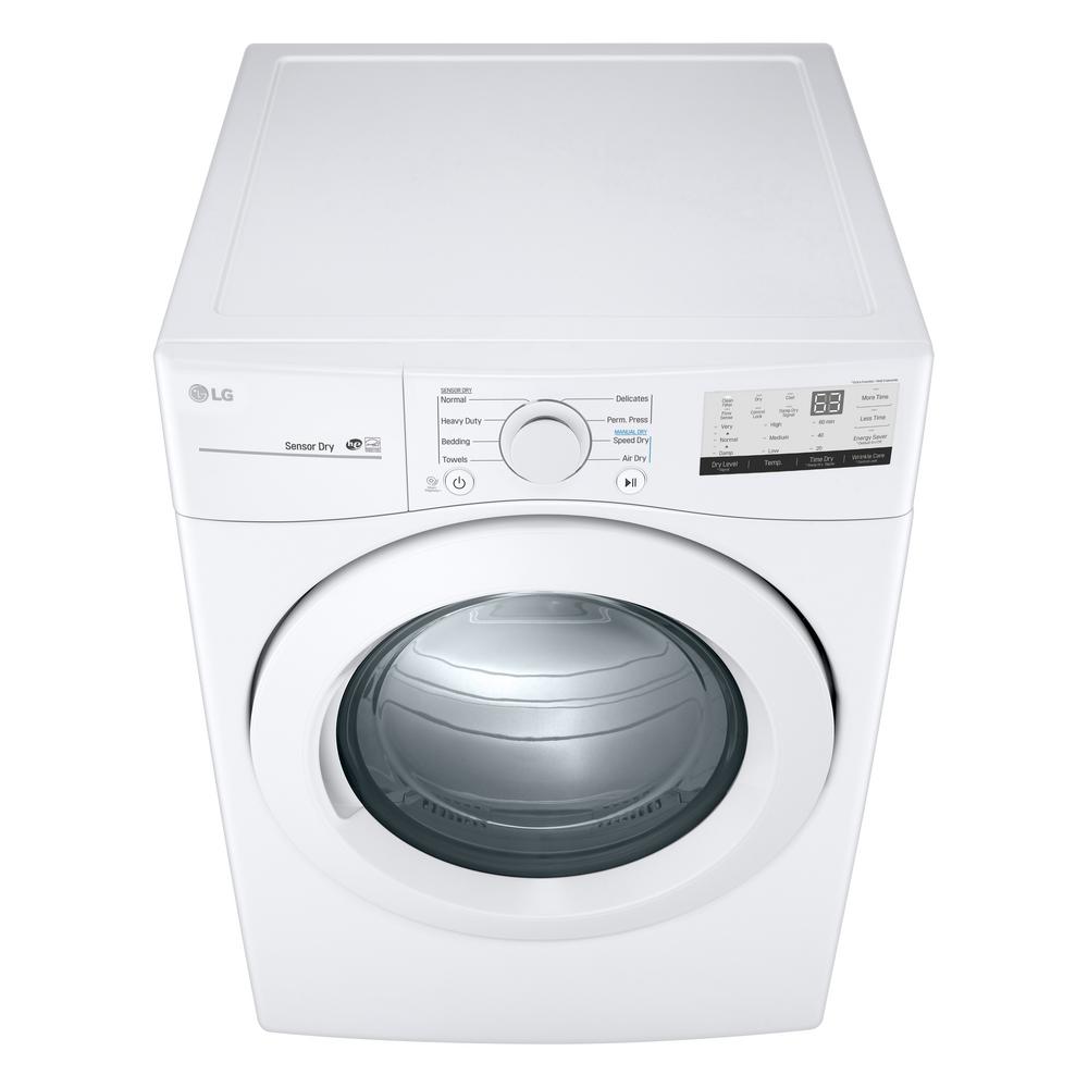 LG DLE3500W 7.4 Cu White Electric Dryer Ft