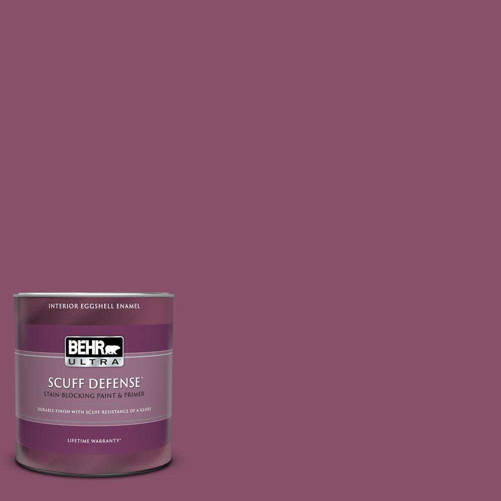 Behr Ultra 1 Qt M1 7 Raspberry Crush Extra Durable Eggshell Enamel Interior Paint Primer The Home Depot