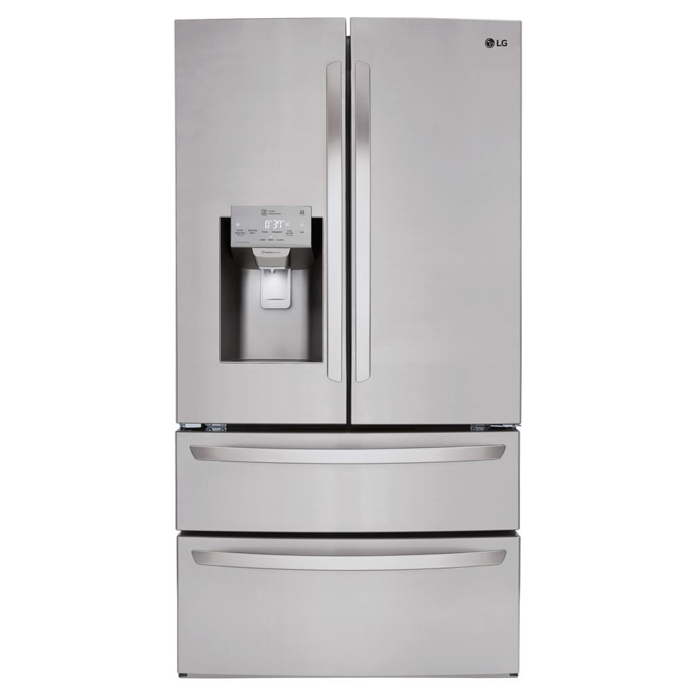 LG Electronics 27.8 cu. ft. 4 Door French Door Smart Refrigerator with 2 Freezer Drawers and Wi-Fi Enabled in Stainless Steel, PrintProof Stainless was $2899.0 now $1998.0 (31.0% off)