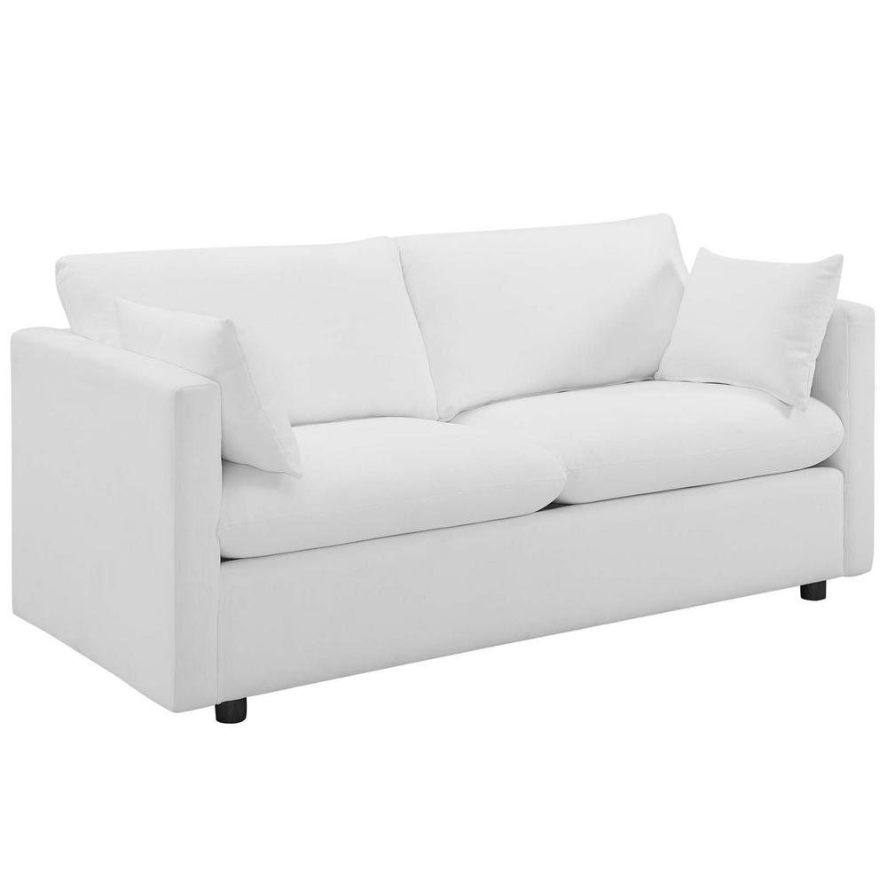Modway Activate Upholstered Fabric Sofa In White Eei 3044 Whi Modway Activate Upholstered Fabric Sofa