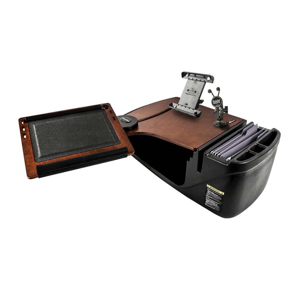 AutoExec AEGrip-04P-MAH Car Desk Mahogany Finish with X-Grip Phone Mount and Printer Stand 1 Pack