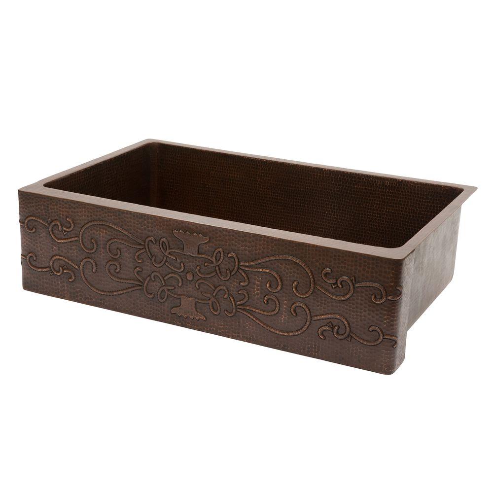 Copper Kitchen Sinks The Home Depot Undermount Hammered Copper
