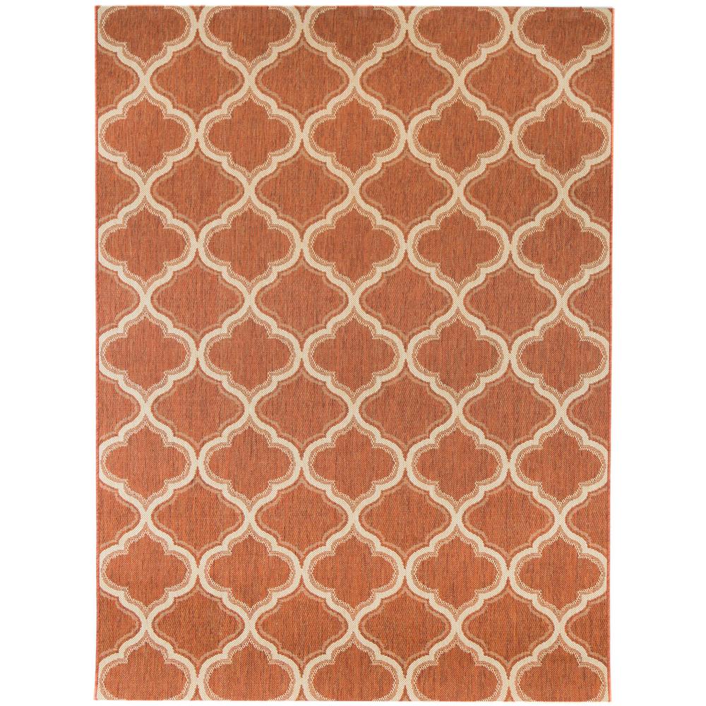 Hampton Bay Trellis Terracota Rose 7 Ft 10 In X 9 Indoor Outdoor Area Rug