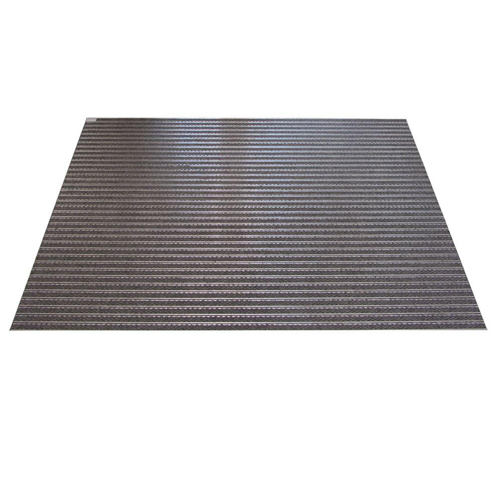 Emac Novomat Aluminum and Grey 35.6 in. x 47.3 in. Textile Carpet Door Mat Entrance Wells Kit