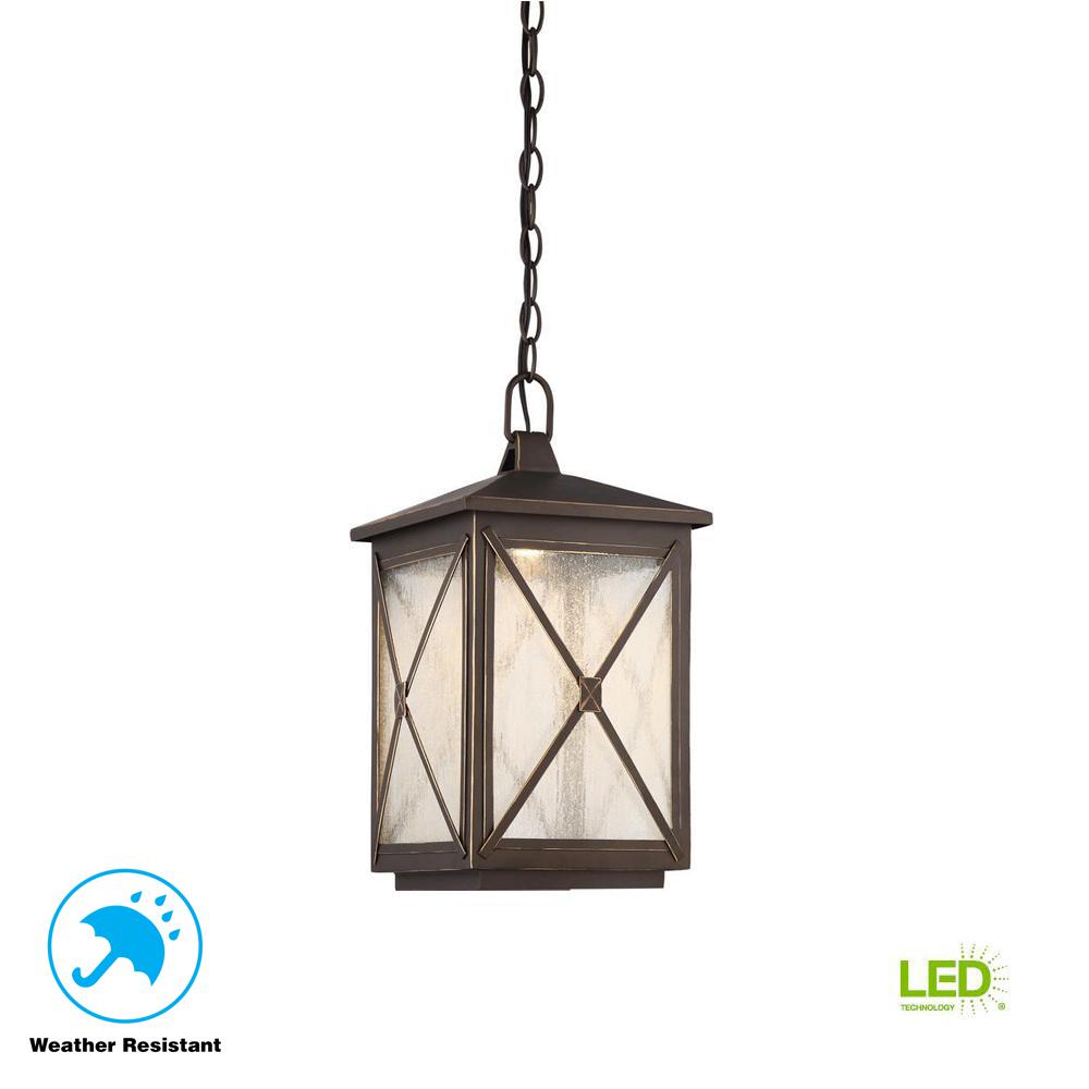 Led Hardware Included Brushed Nickel Outdoor Pendant Lights 1 Light Umber Bay Hanging Lantern
