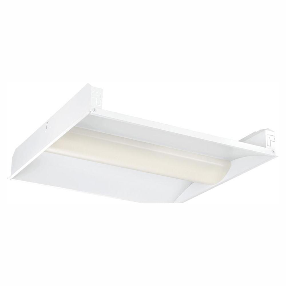 Commercial Electric 2 Ft X 2 Ft 128 Watt White Volumetric Integrated Led Commercial Grid Ceiling Troffer