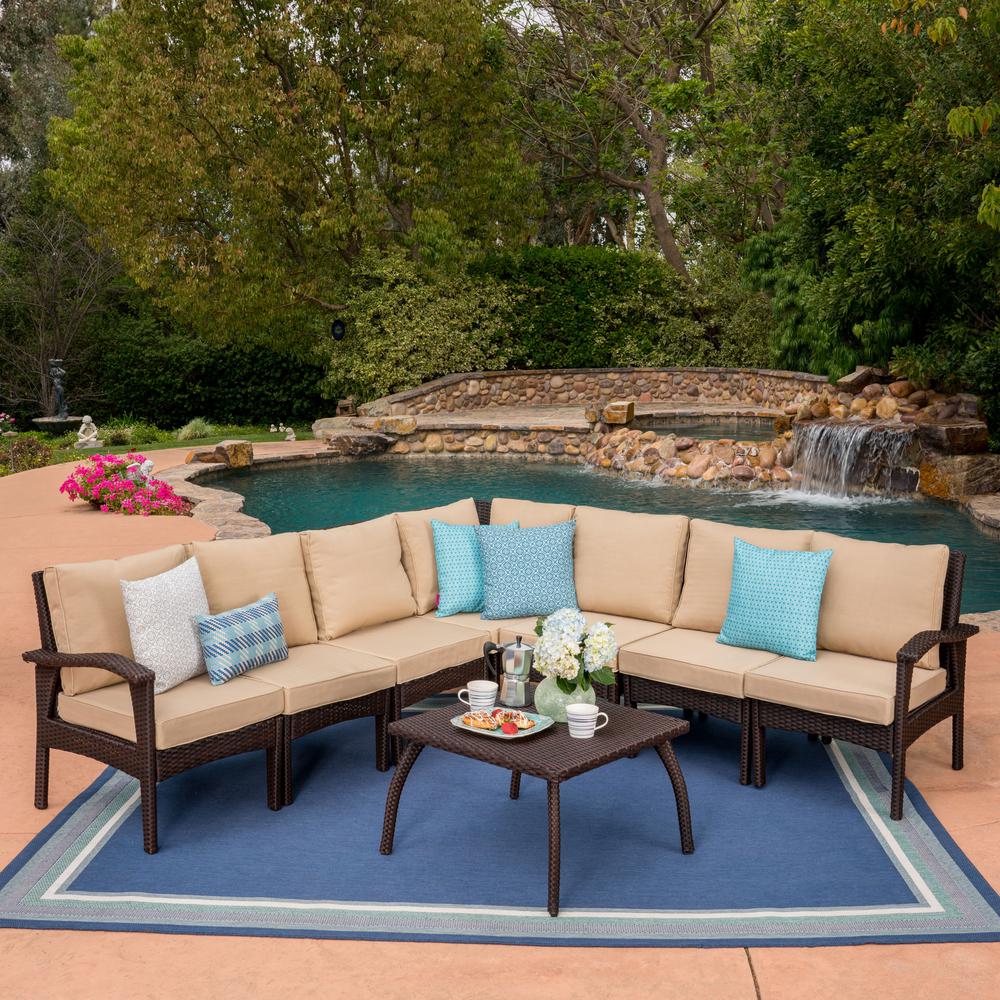 Outdoor Furniture Honolulu Caldwellcountytxoem Le House Honolulu Brown 8 Piece Wicker Patio Sectional Seating