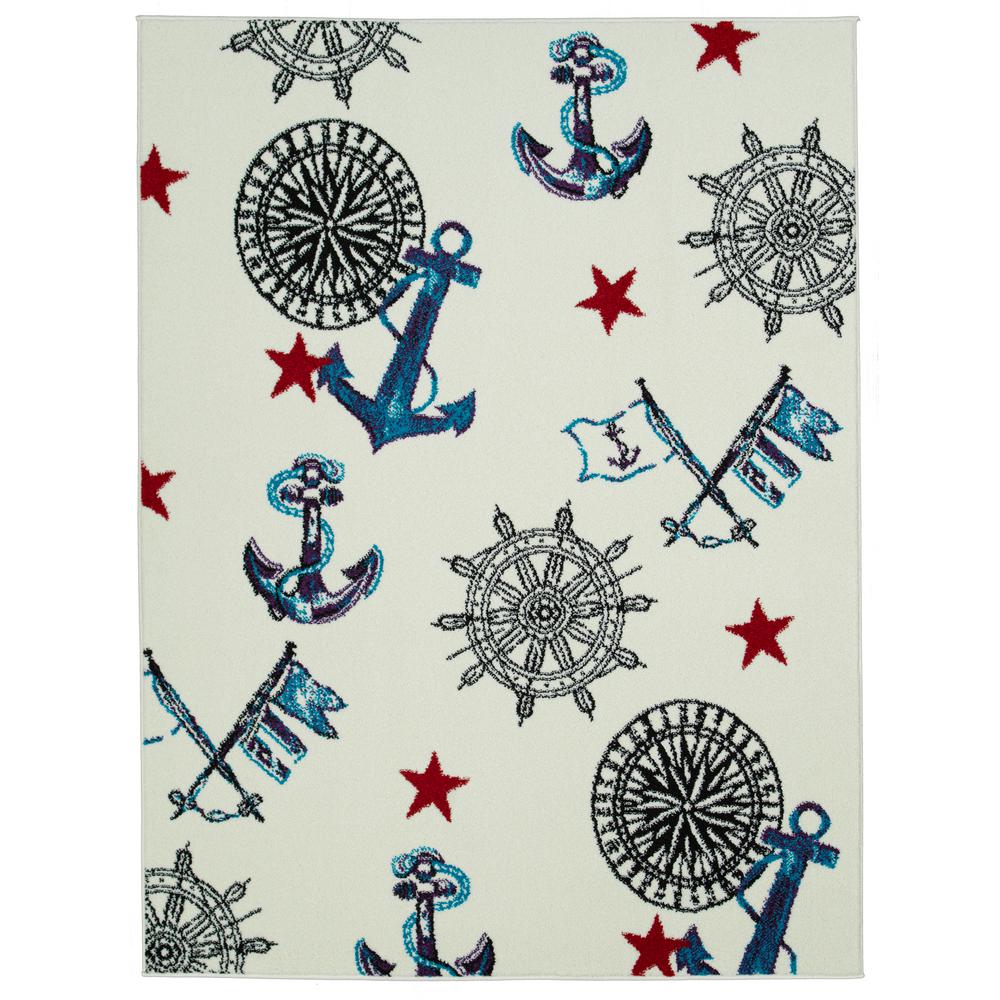 Kc Cubs Multi Color Kids And Children Bedroom Playroom Nautical Multi Color Kids And Children Bedroom Playroom Nautical Sailor Design 5 Ft X 7 Area Rug