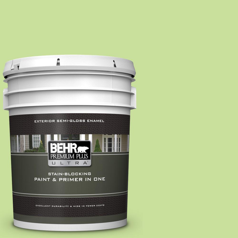BEHR Premium Plus Ultra 5 gal. 420A3 Key Lime SemiGloss Enamel