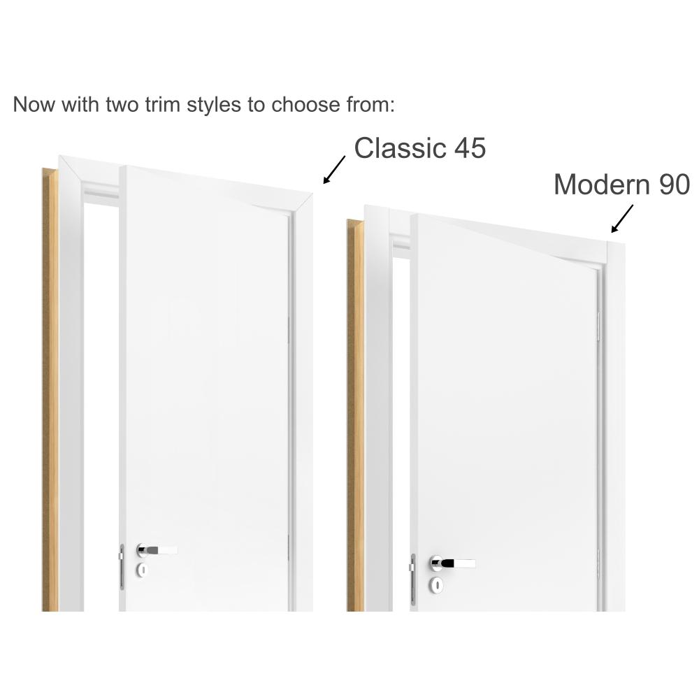 Vert 36 In X 80 In Modern 6 Panel 45 90 Left Handed White Solid