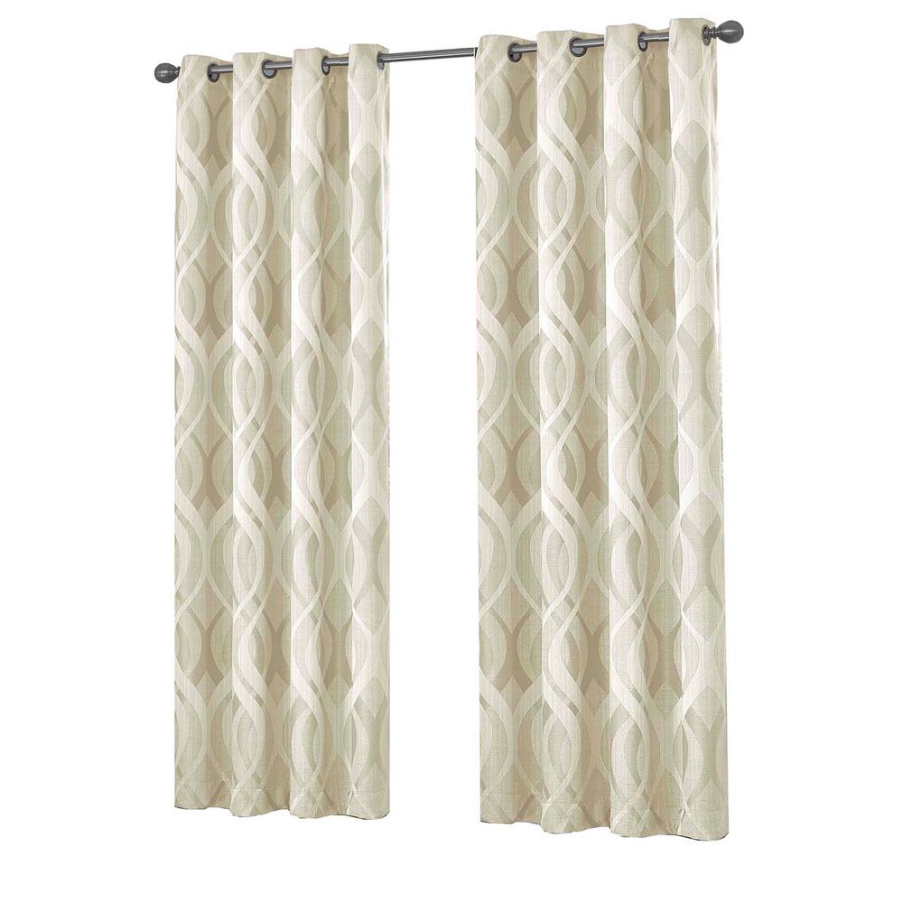 Eclipse Caprese Blackout Window Curtain Panel In Ivory 52 In W