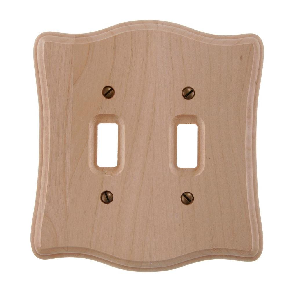 Amerelle 2 Toggle Wall Plate UnFinished Wood170TT The Home Depot
