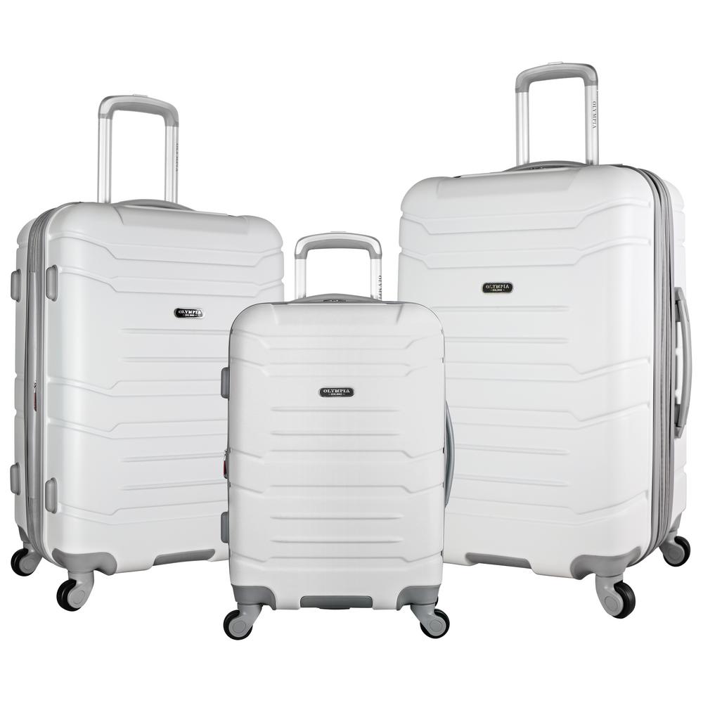 white hard luggage set