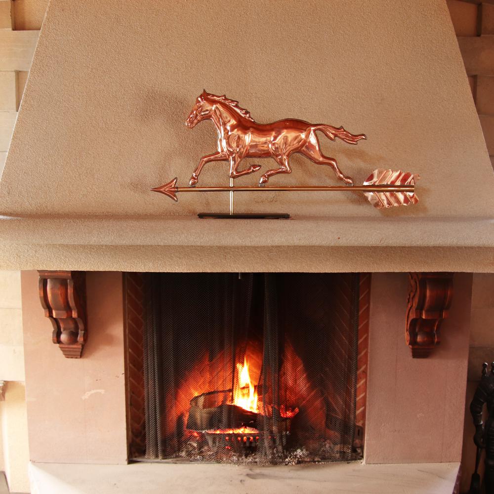 Good Directions Trotting Horse Copper Table Top Sculpture
