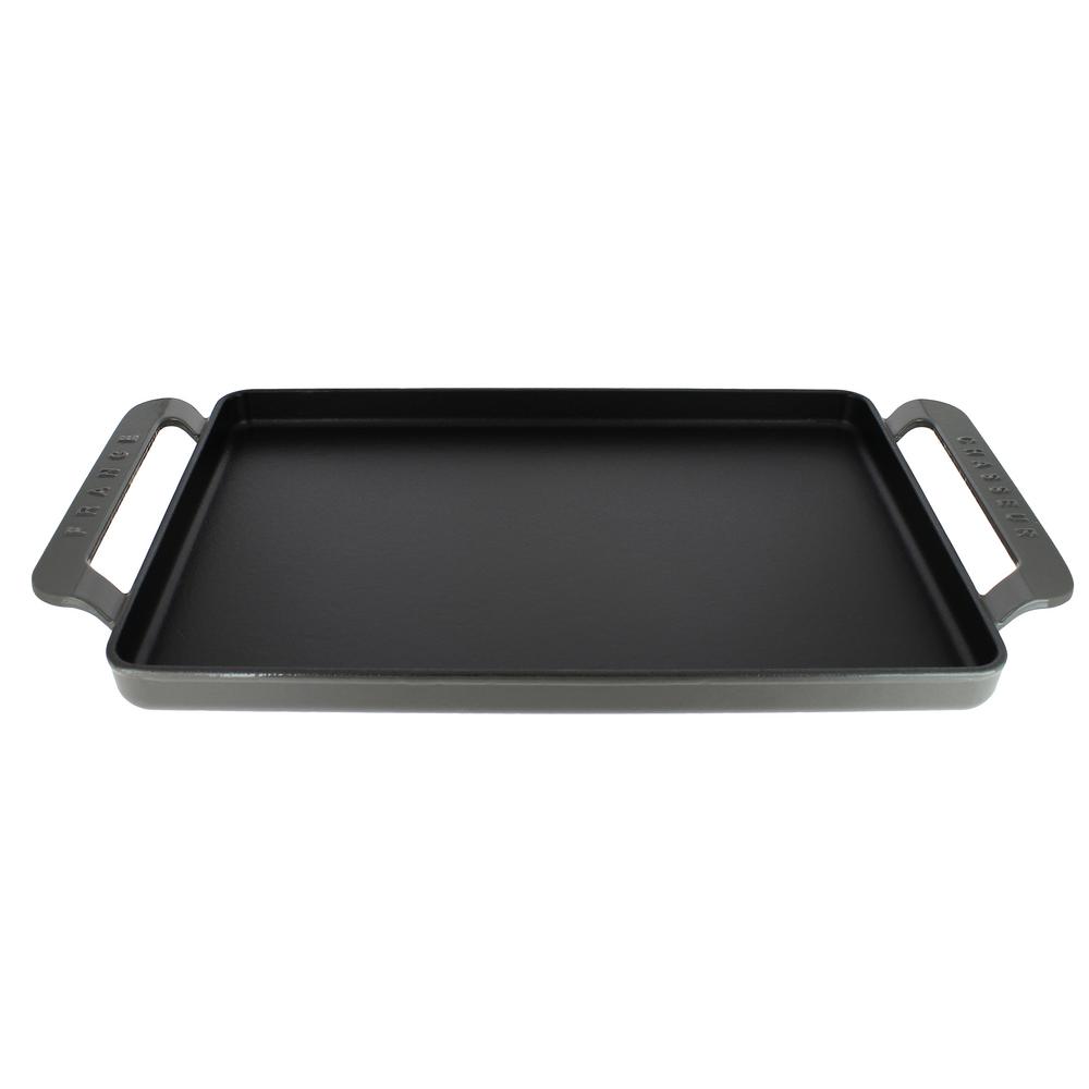 Chasseur 14 in. Caviar-Grey Rectangular French Enameled Cast Iron ...