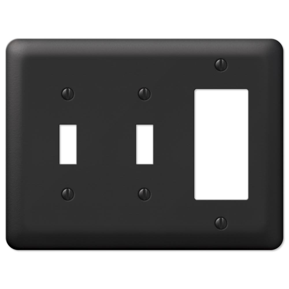 Amerelle Steel 2 Toggle 1 Decora Wall Plate, Black-935TTRBK - The Home Depot