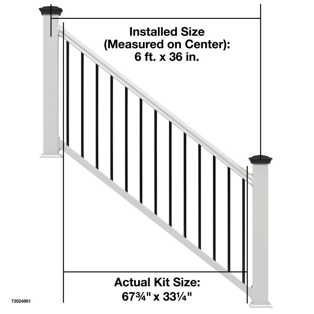 Balusters Spindles X 36 In Baluster Rail Scratch Resistant Vinyl White Stair Railing Kit 8 Ft Cursoparaoamordarcerto Com Br