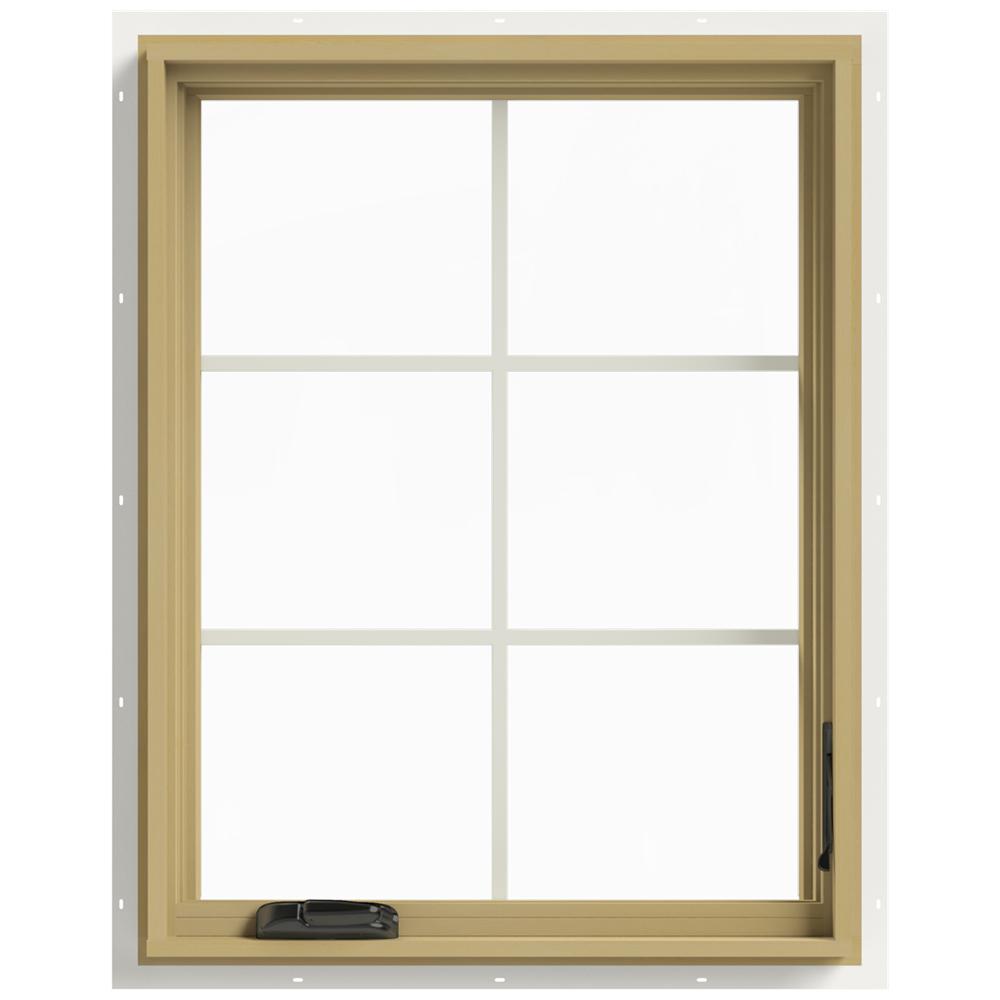 JELD-WEN 28 In. X 36 In. W-2500 Right Hand Casement Aluminum Clad Wood ...