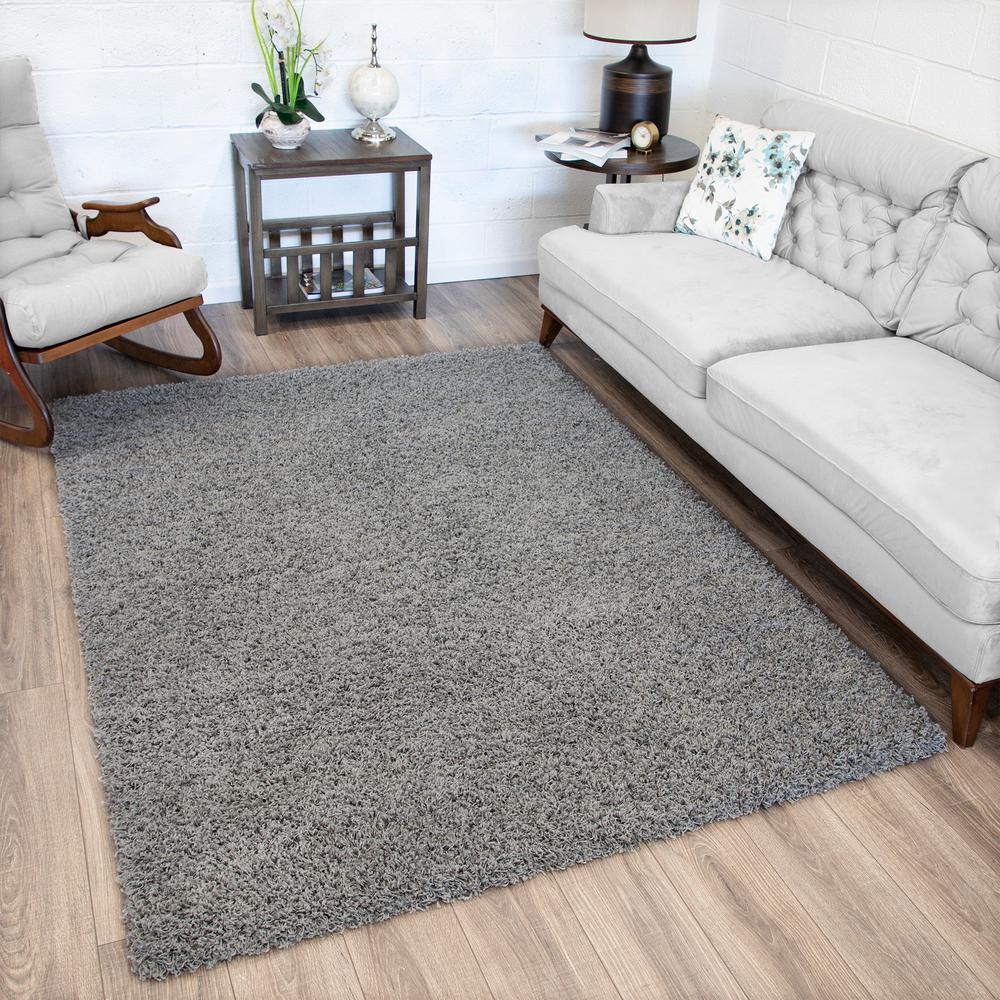 Ottomanson Contemporary Solid Grey 8 Ft X 10 Area Rug