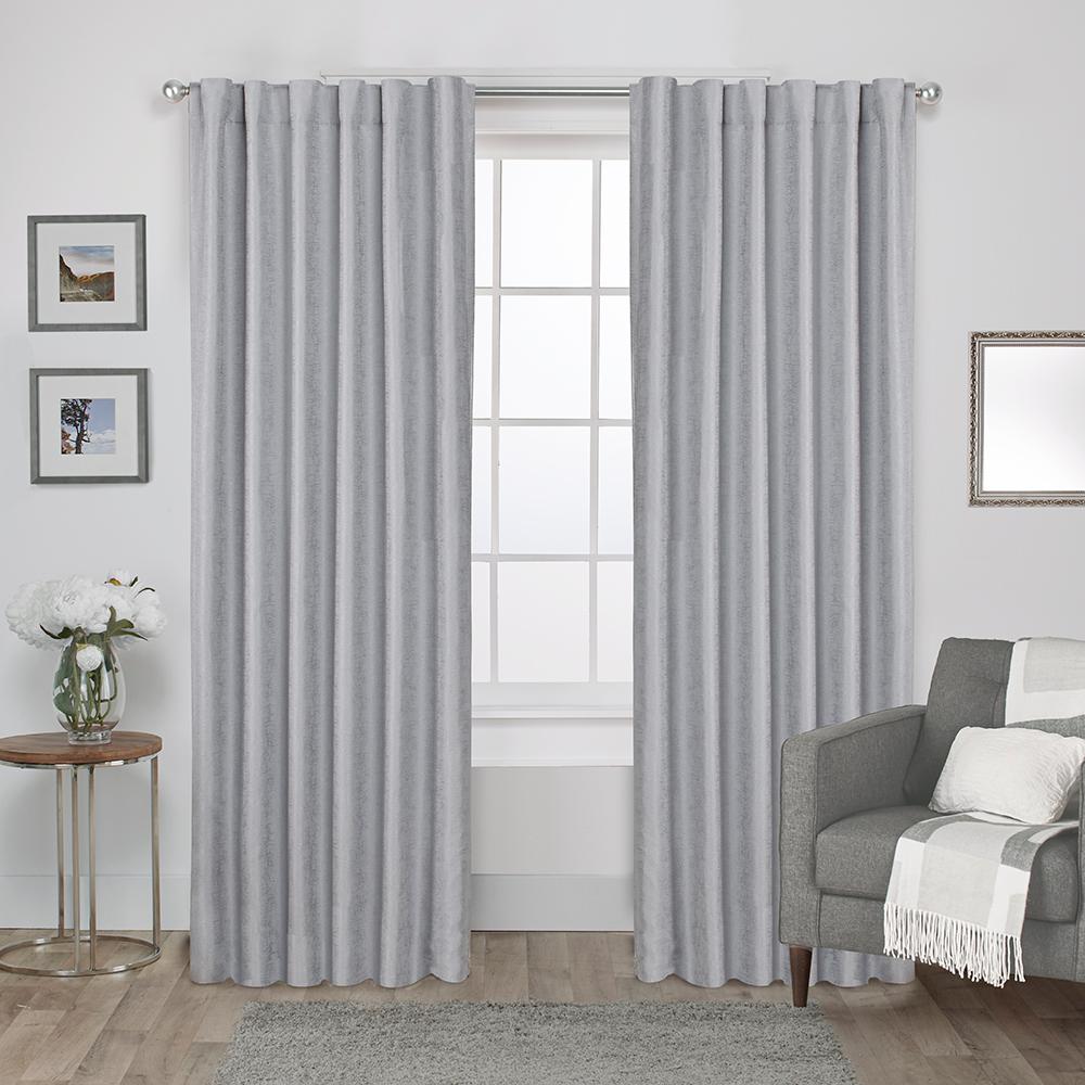 Zeus 52 In W X 84 L Woven Blackout Hidden Tab Top Curtain Panel Zeus 52 In W X 84 L Woven Blackout Hidden Tab Top Curtain Panel Dove Grey 2 Panels Eh8228 02 84h The Home Depot