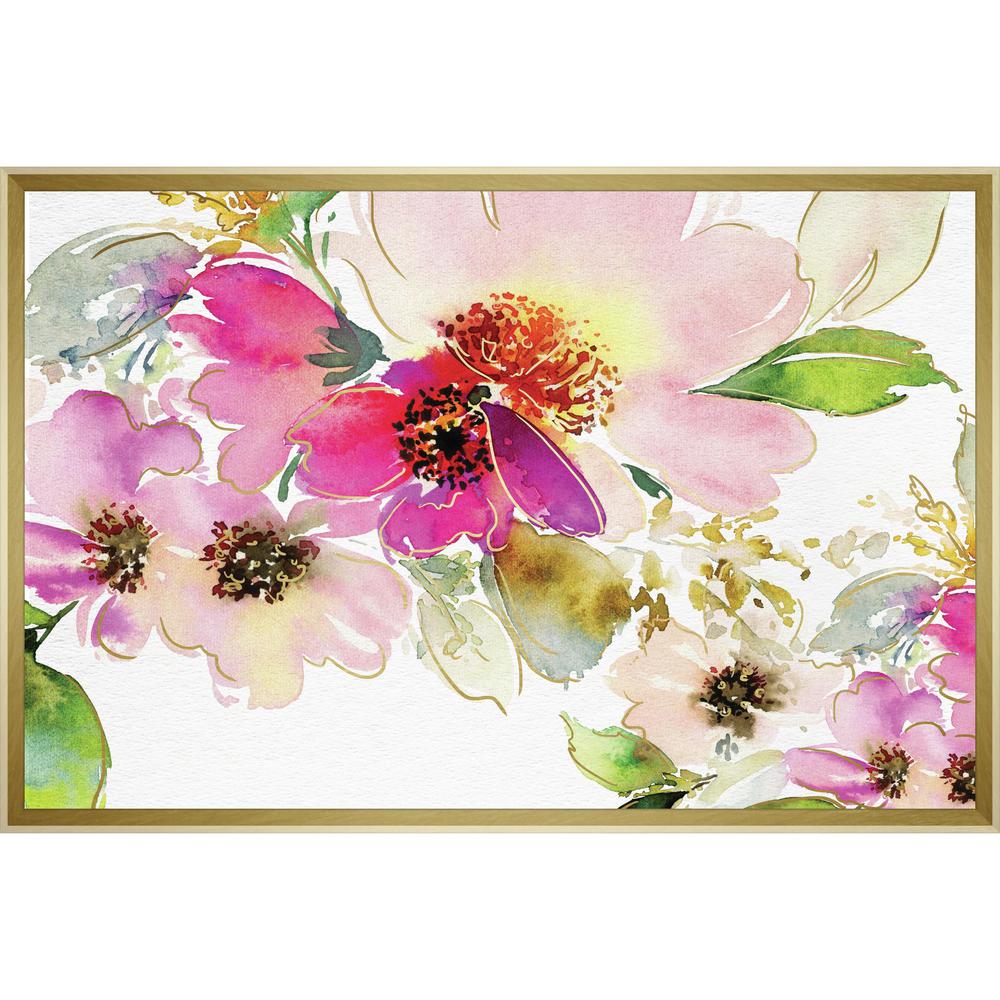 Linden Ave 30 In X 20 In Watercolor Peonies Framed Wall Art Ave10380 The Home Depot