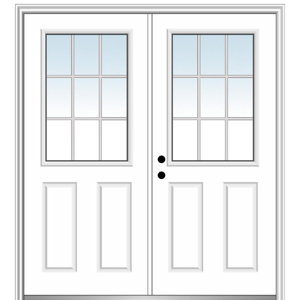 Mmi Door 72 In X 80 In White Internal Grilles Right Hand Inswing