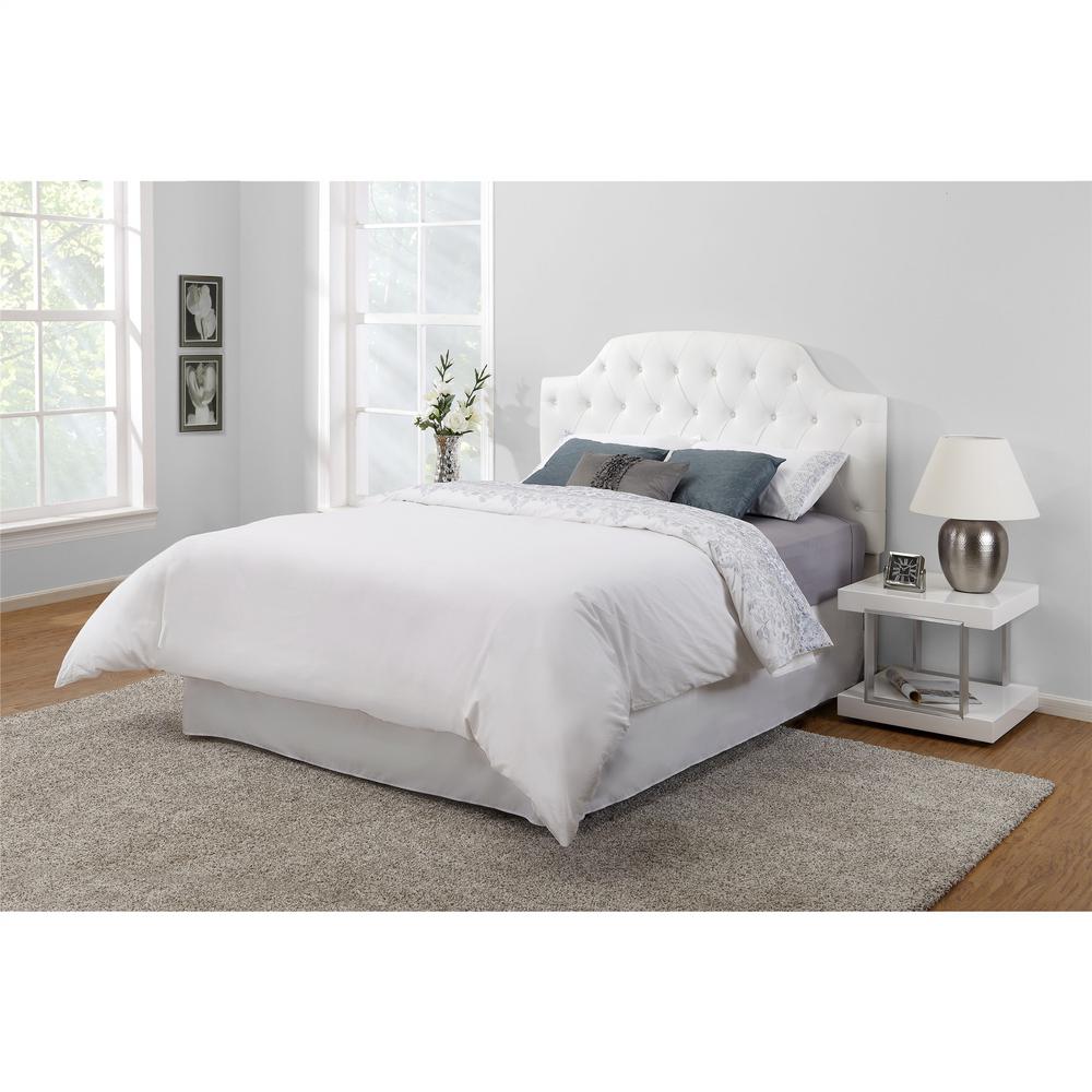 Dorel Living White Queen Full On Tufted Faux Leather Dorel Living White Queen Full On Tufted Faux Leather Headboard