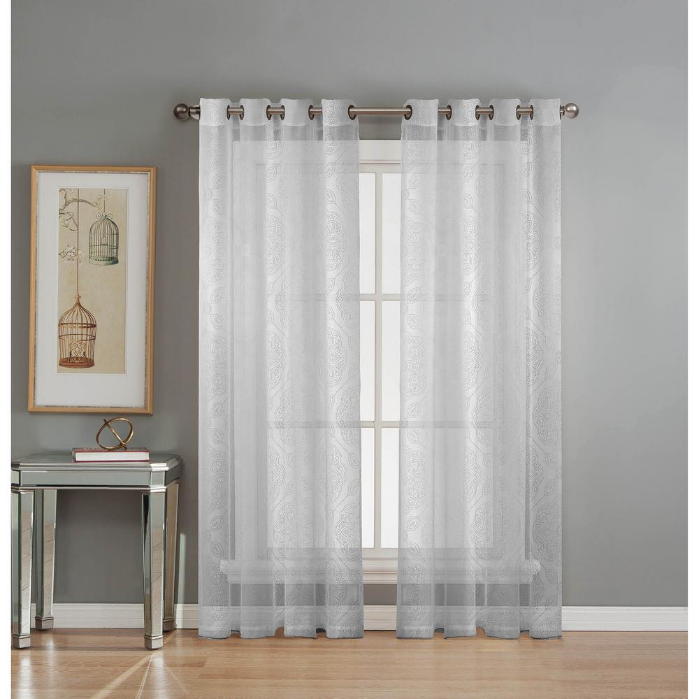 Window Elements Sheer Diamante Cotton Blend Burnout Sheer 84 In L