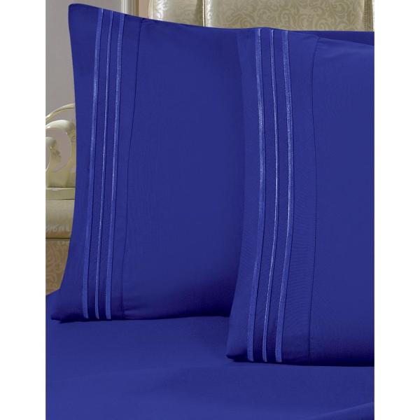 Elegant Comfort 4 Piece Royal Blue Solid Microfiber King Sheet Set V01 K Royalblue The Home Depot - Royal Blue And Cream Bedding Elegant Comfort 4 Piece Royal Blue Solid Microfiber King Sheet Set V01 K Royalblue The Home Depot - Royal Blue And Cream Bedding