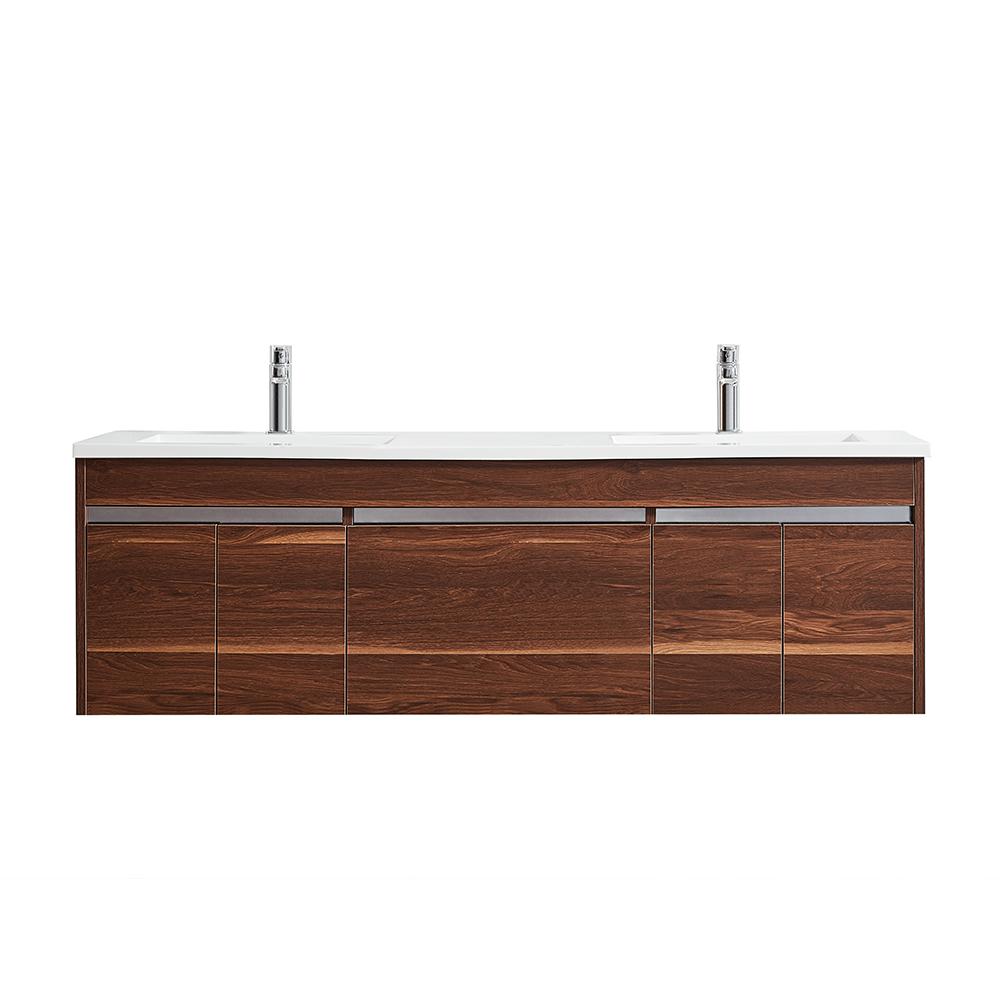 Roswell Thomas 60 In W X 18 D Bath Vanity Walnut With Quartz Roswell Thomas 60 In W X 18 D Bath Vanity Walnut With