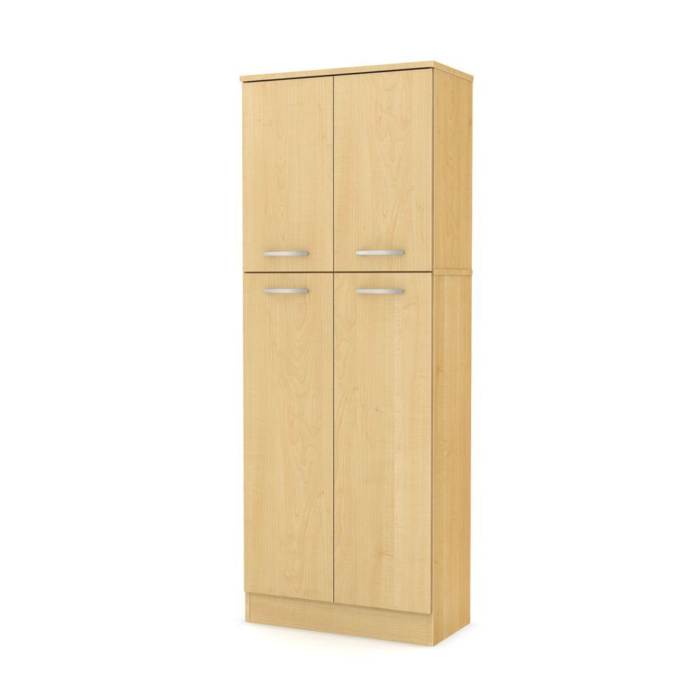 South Shore Axess 4 Door Natural Maple Food Pantry 7113971 The