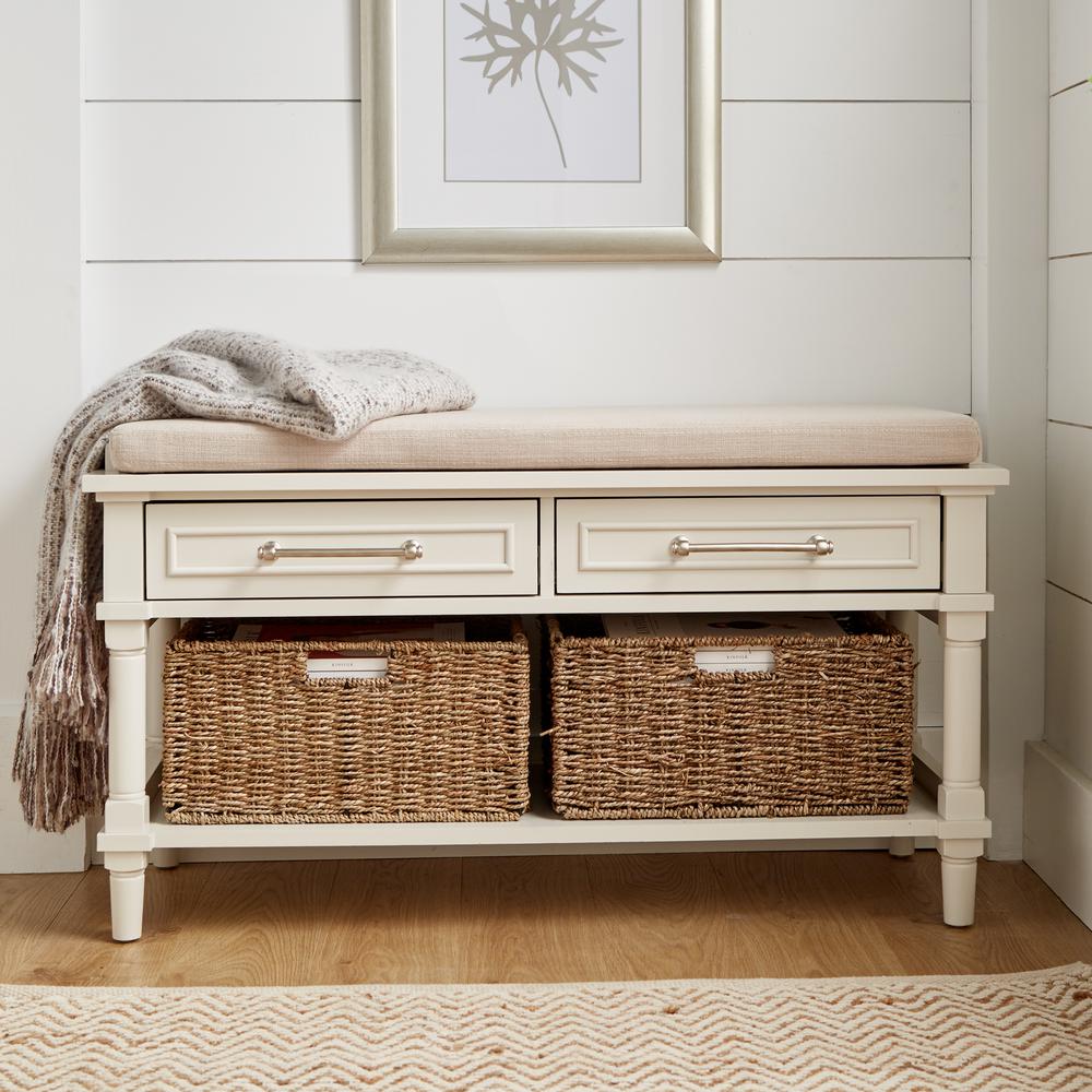 Home Decorators Collection Aberdeen Polar White Storage Bench