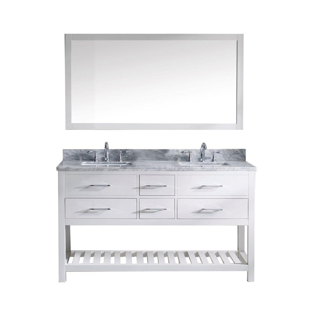 Virtu Usa Caroline Estate 60 In W Bath Vanity In White With