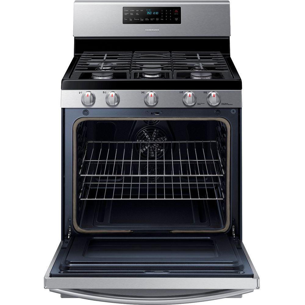 30 in. 5.8 cu. ft. Gas Range with Self-Cleaning and Fan Convection Oven in Stainless Steel