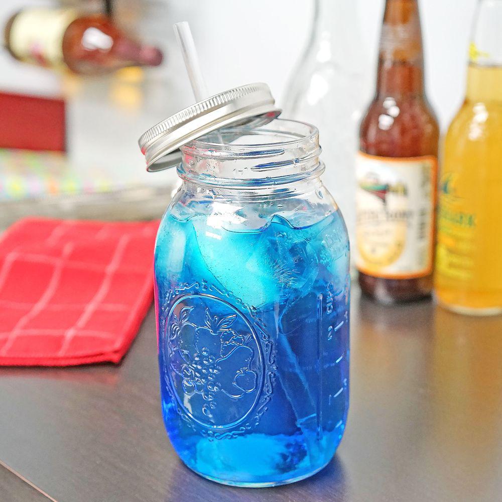 Redneck Guzzler Drinking Sipping Jar 32oz Mason Jar w// Acrylic Reusable Straw